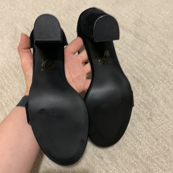 Unworn black faux suede heels - Picture 3 of 4